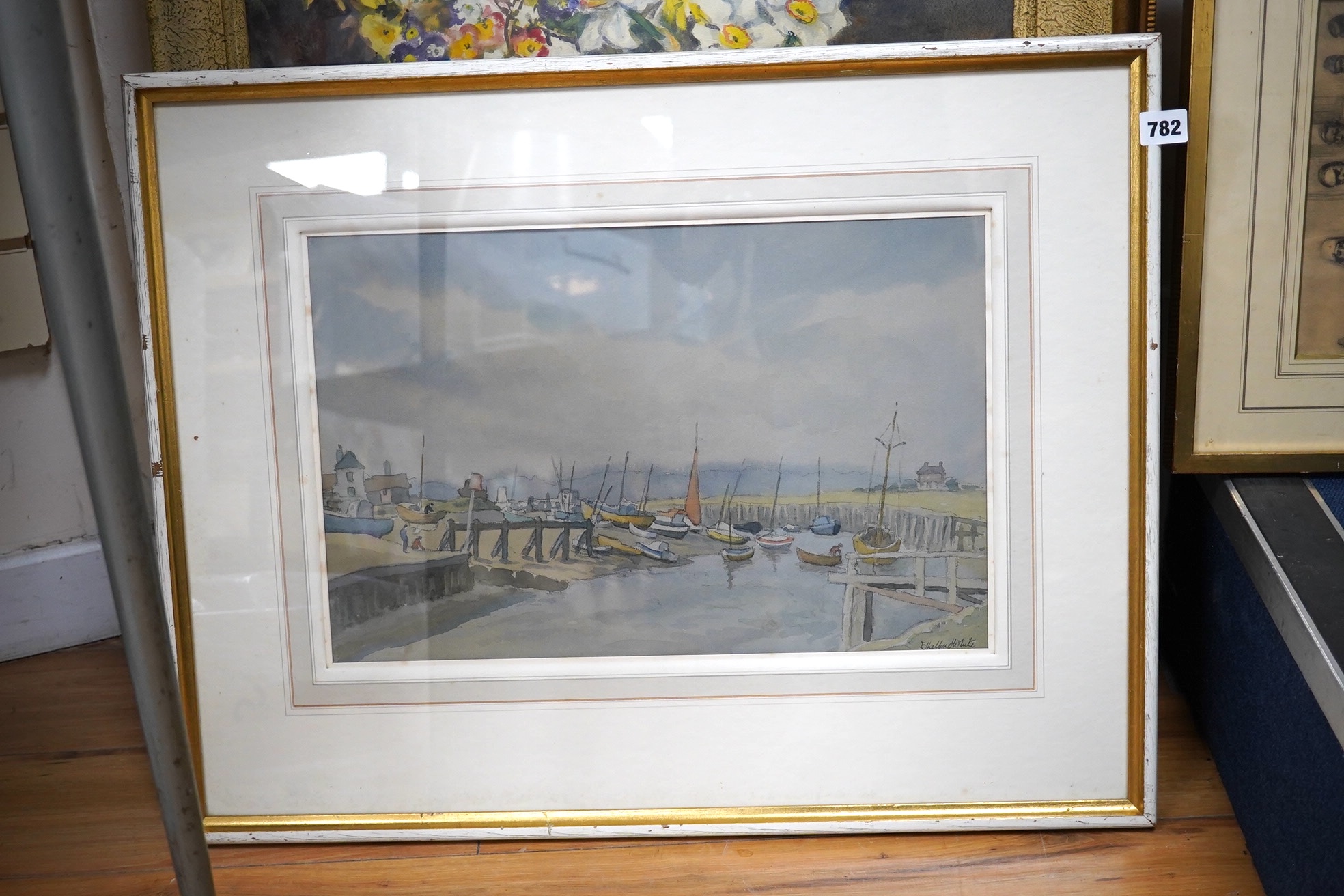 Ethelbert White (1891-1972), watercolour, ‘Rye harbour’, signed, Royal Society of Painters in Watercolours inscribed label verso, 30 x 46cm. Condition - fair to good